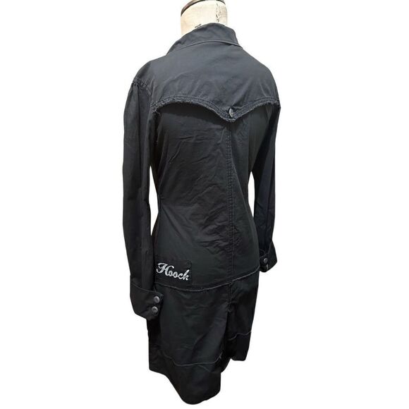 Hooch Womens Black Cotton Stretch Button Up Above Knee Goth Emo Dress Size S - Picture 4 of 12